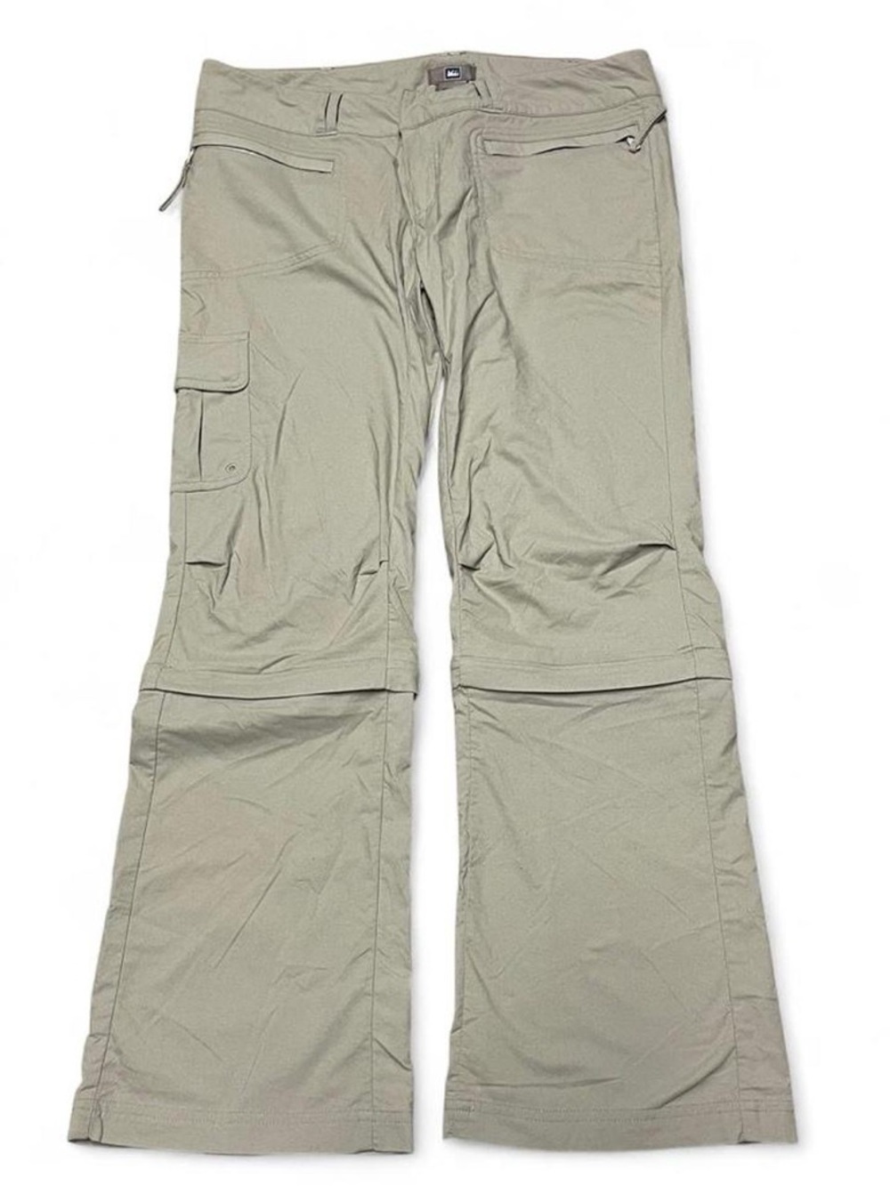 REI Convertible Pants Women’s Size 10P 32x30 Khaki Tan Nylon Zip Off Legs Hiking